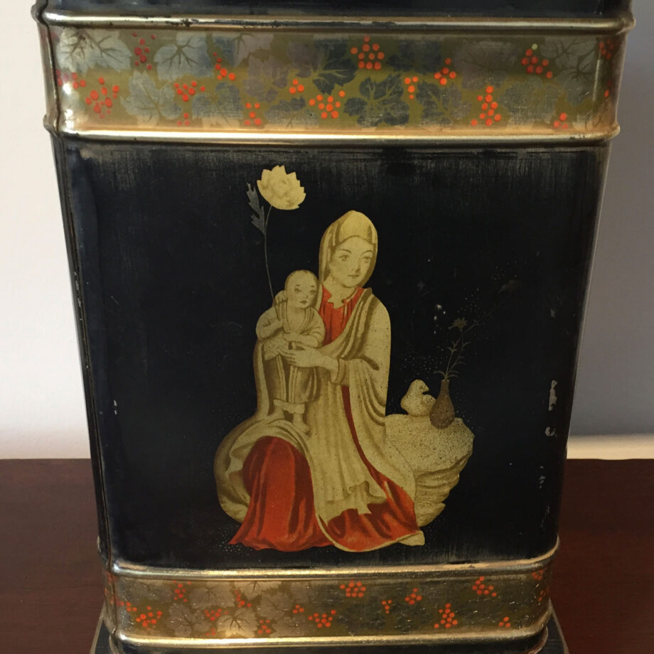 Asian Painted Tea Tin Lamp