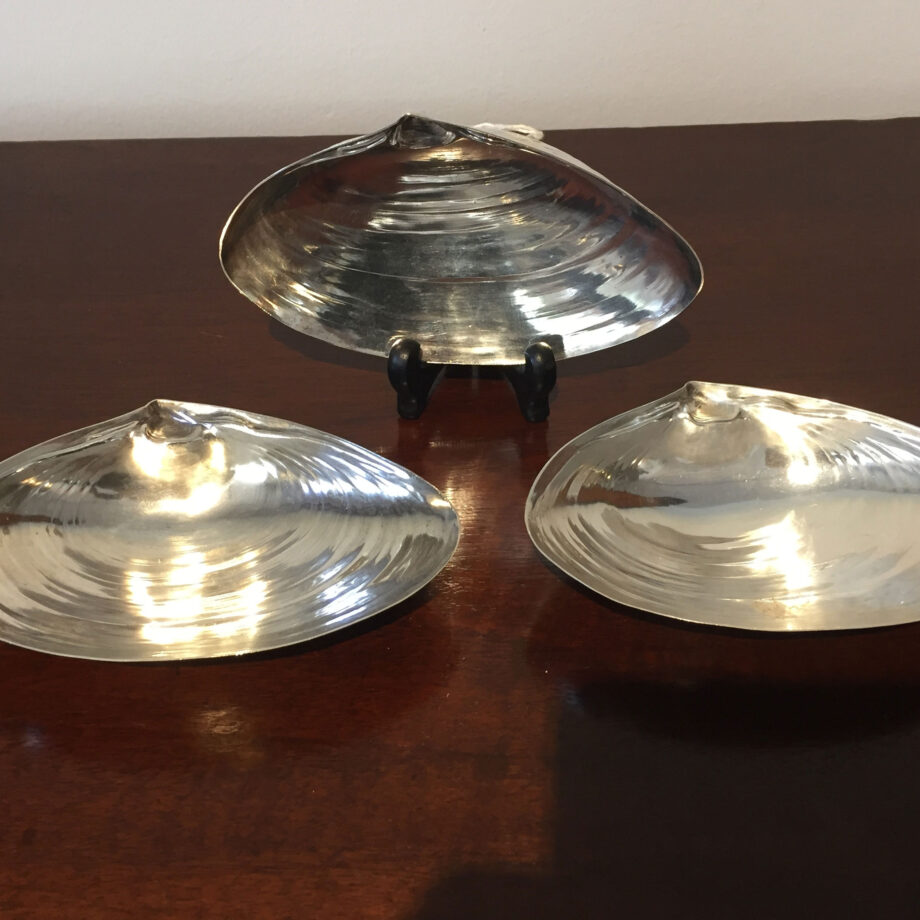 Three Sterling Silver Shell Dishes