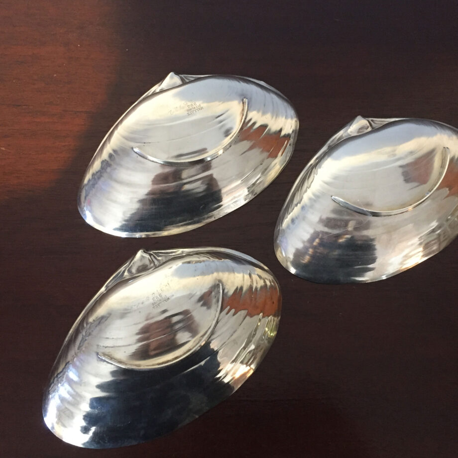 Three Sterling Silver Shell Dishes