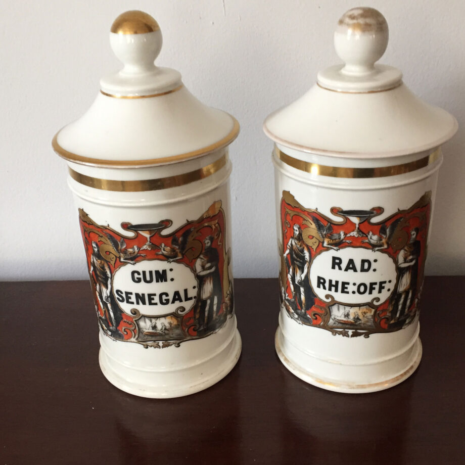 Pair of Porcelain Apothecary Jars