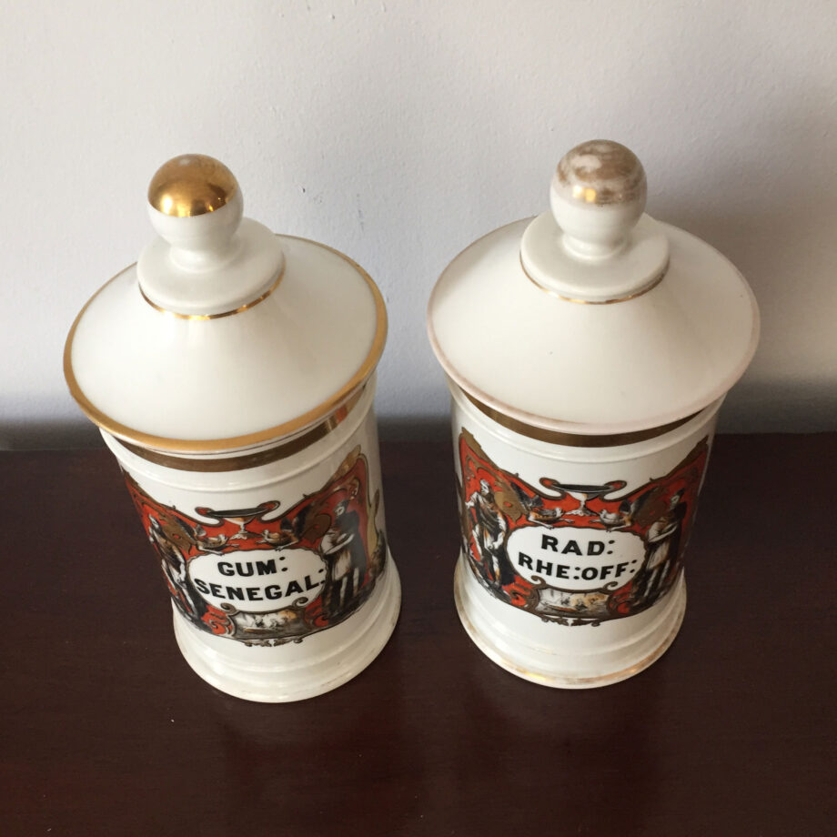 Pair of Porcelain Apothecary Jars