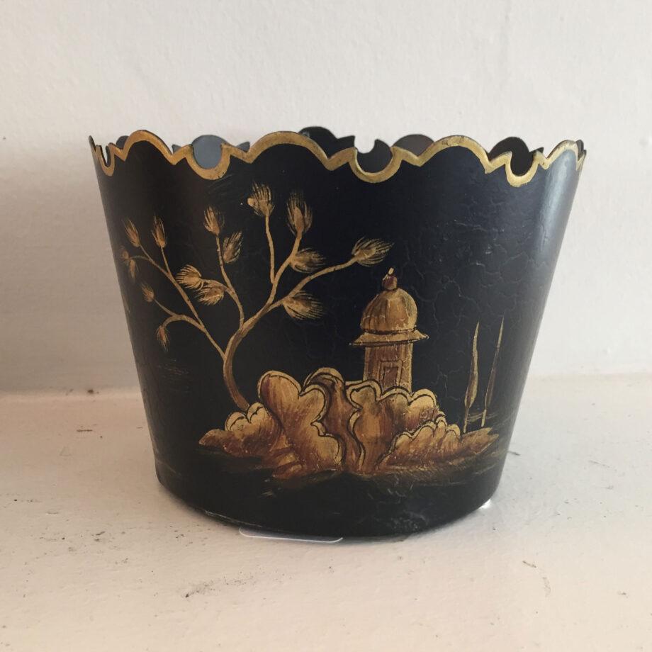 Matched Pair of Painted Tole Cache Pots