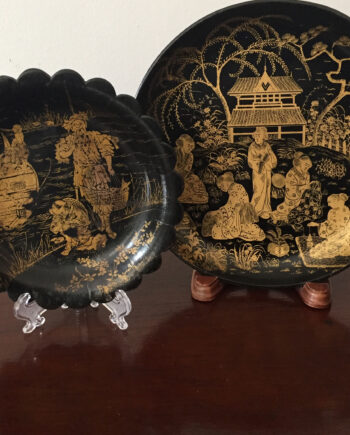 Two Black Lacquer Dishes