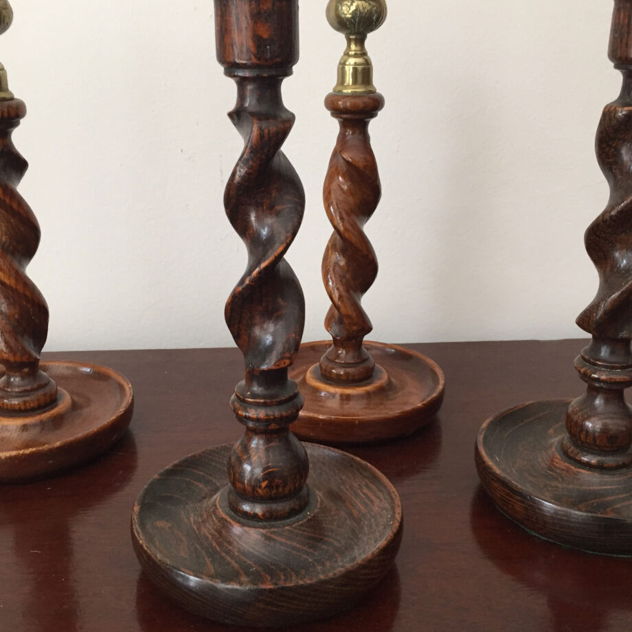 Two Pairs of Barley Twist Candlesticks