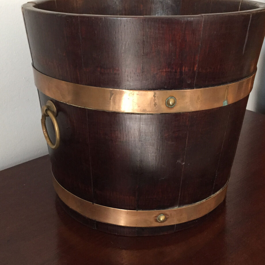 Wood Brass Bound Bucket