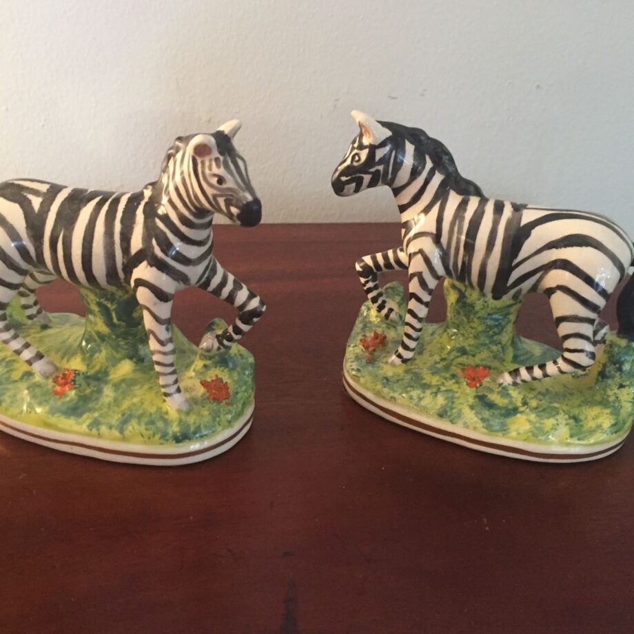 Pair of Staffordshire Zebras