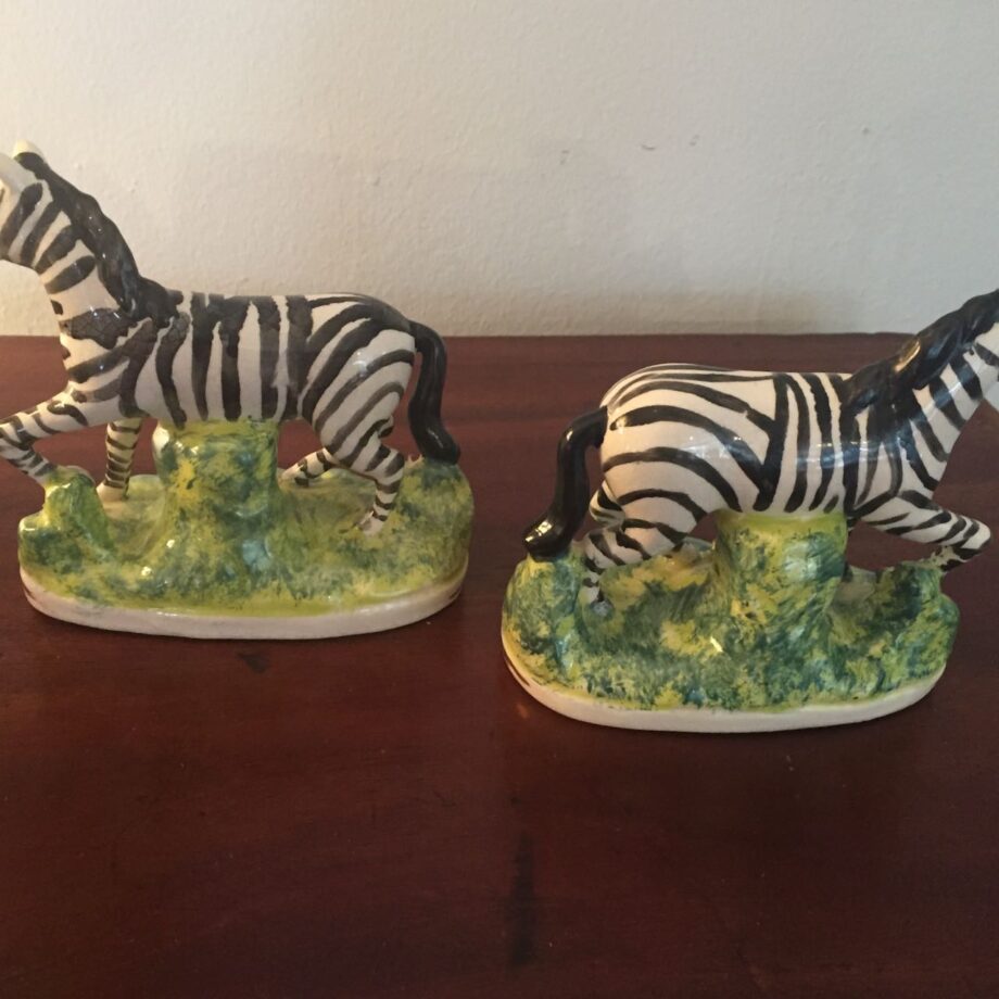 Pair of Staffordshire Zebras