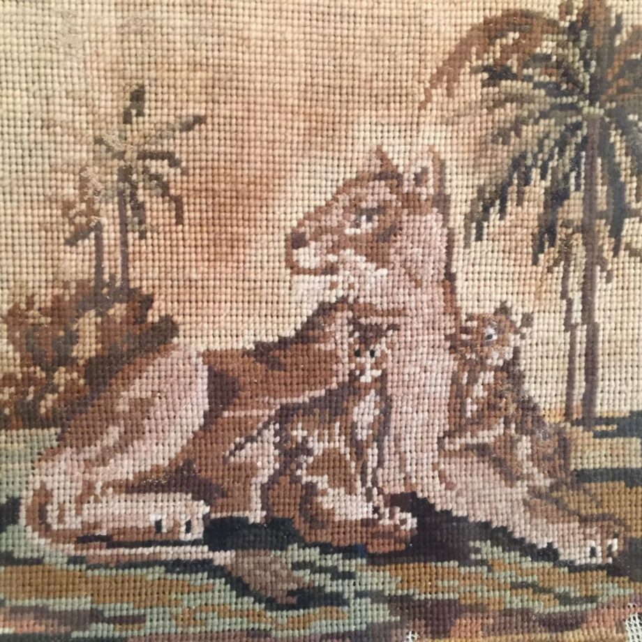 Framed Tiger Needlepoint