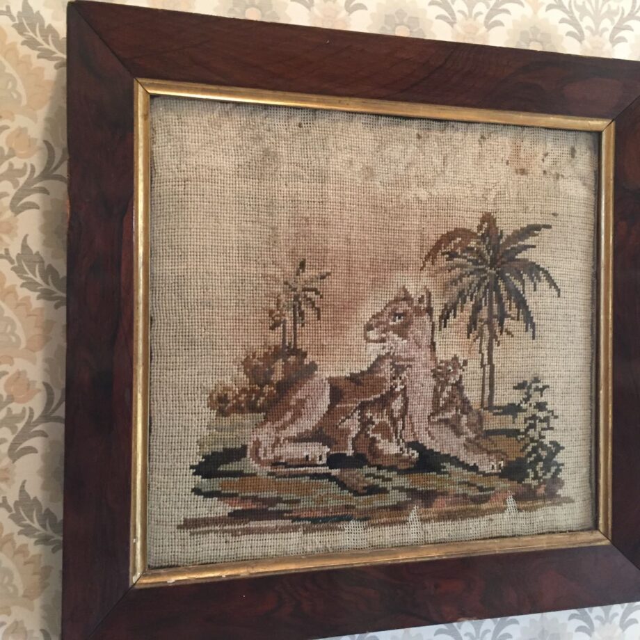 Framed Tiger Needlepoint