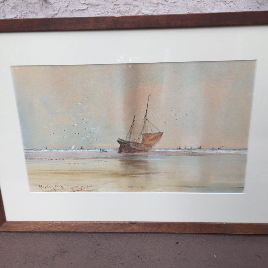 Signed Boat Watercolor