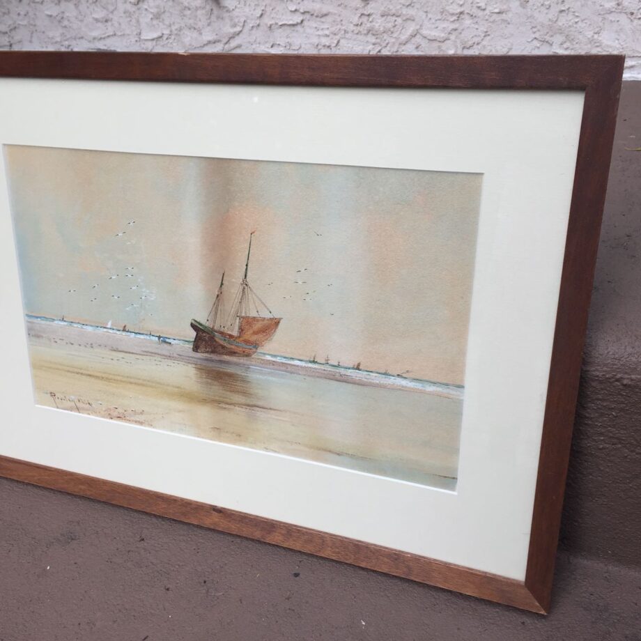 Signed Boat Watercolor