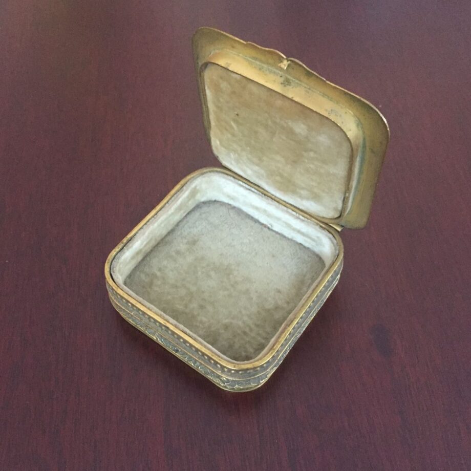 Miniature Brass Porcelain Portrait Box