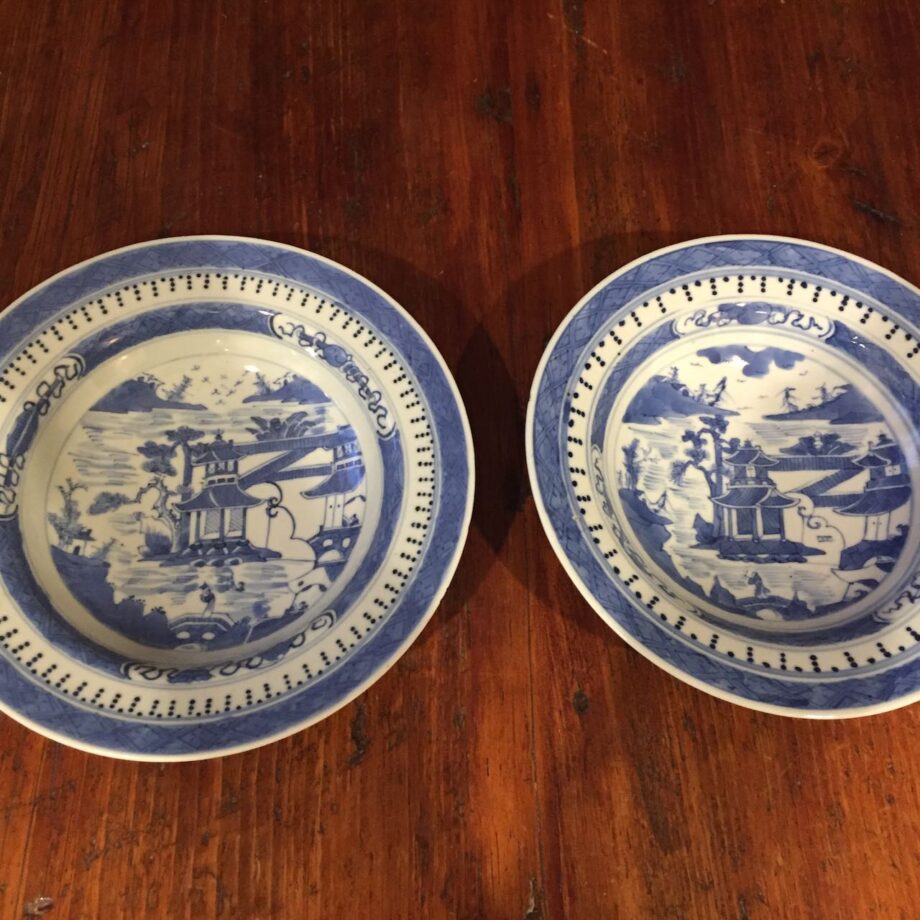 Matched Pair Of Canton Bowls