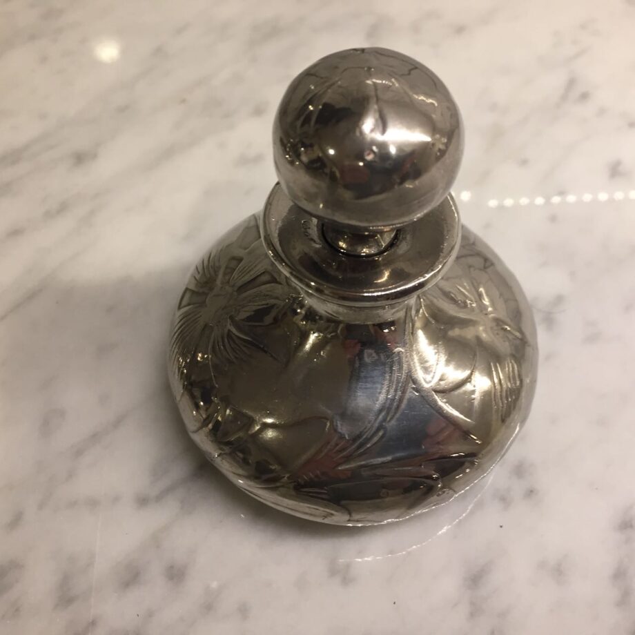 Matched Pair Of Silver Perfume Bottles