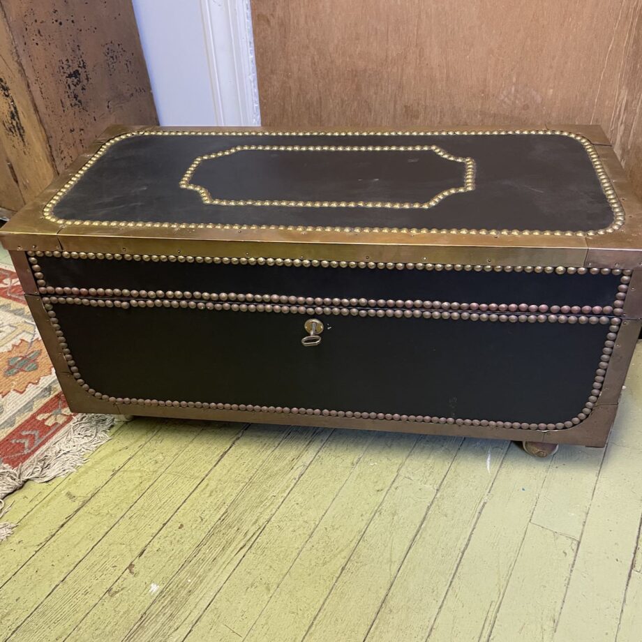 Leather Covered Campaign Trunk