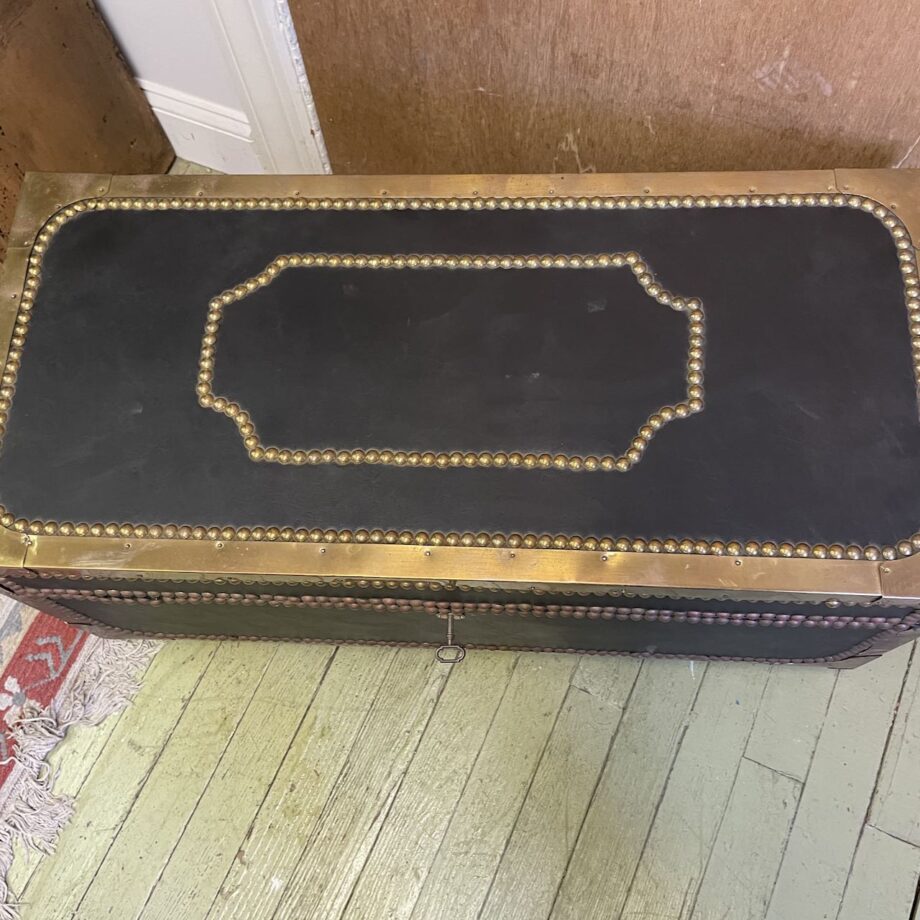 Leather Covered Campaign Trunk