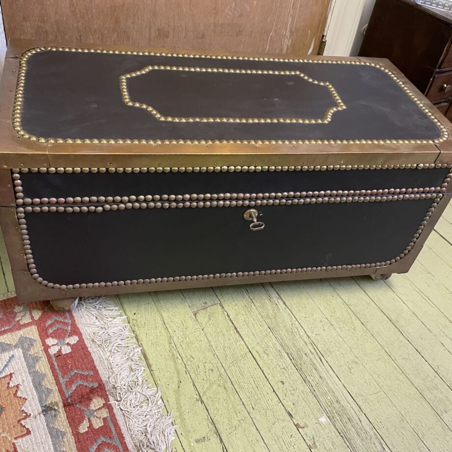 Leather Covered Campaign Trunk