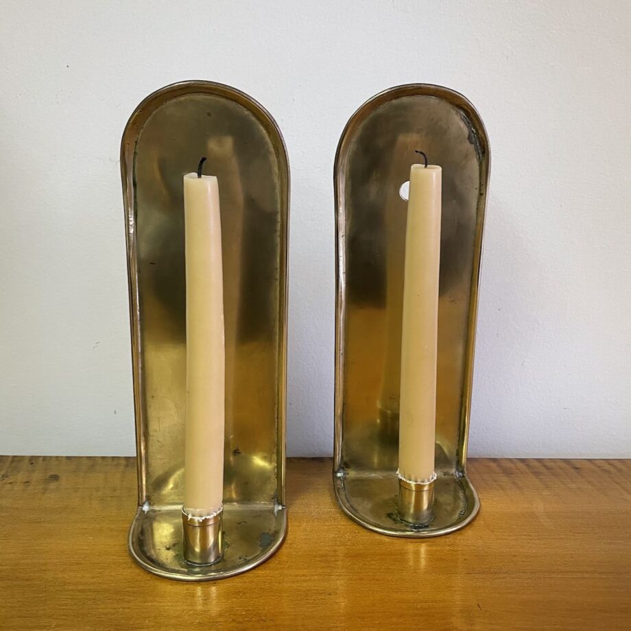 Matched Pair Of Brass Sconces