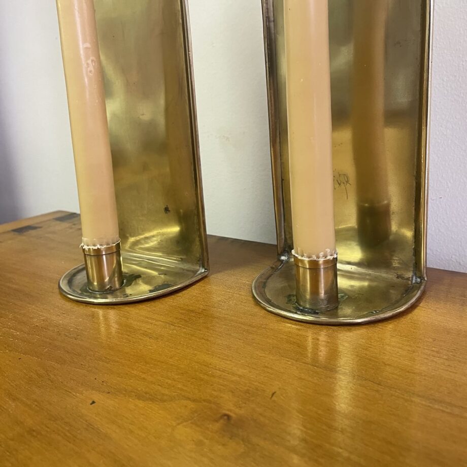 Matched Pair Of Brass Sconces