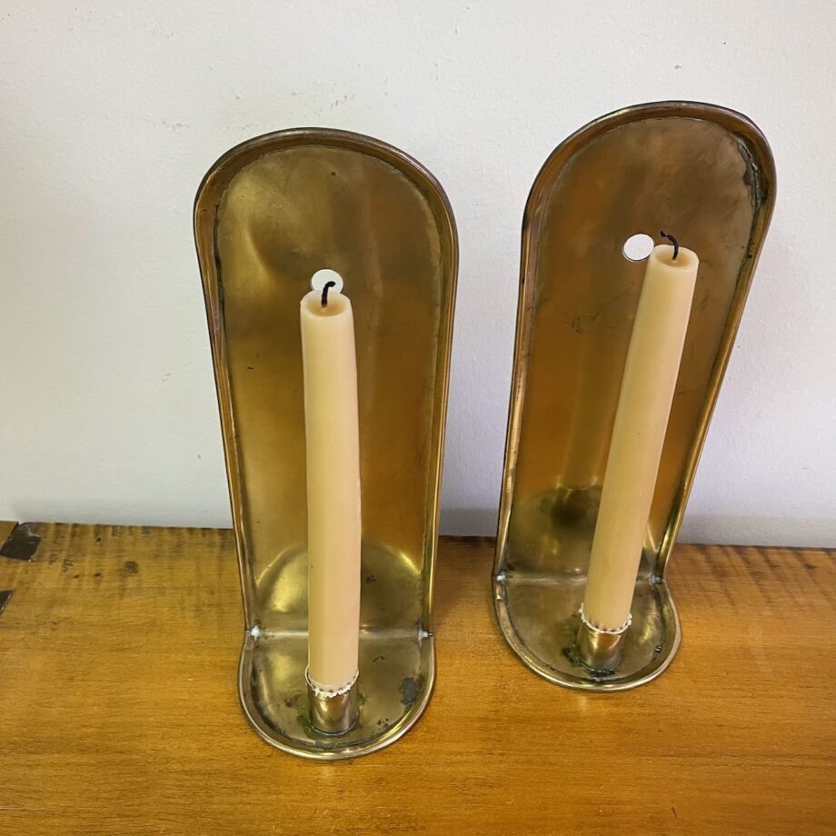 Matched Pair Of Brass Sconces