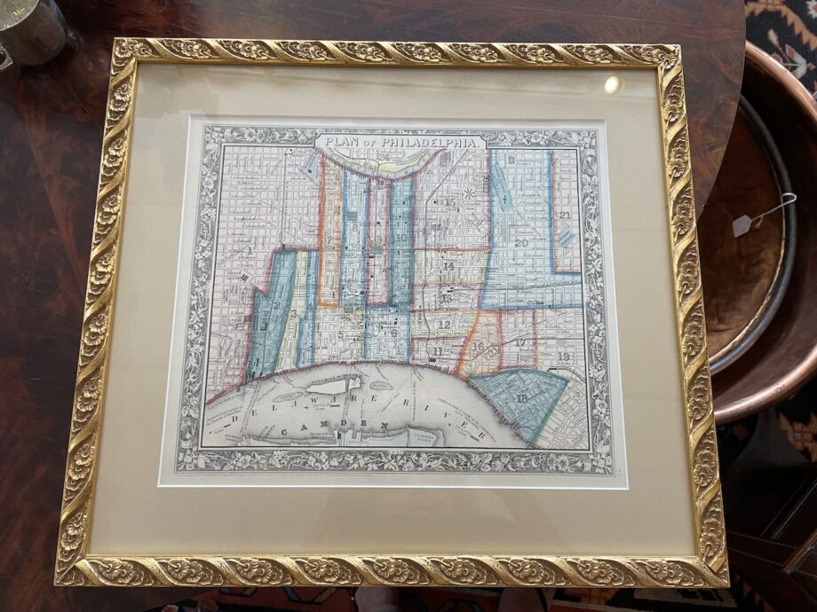 Hand Colored Map Of Philadelphia