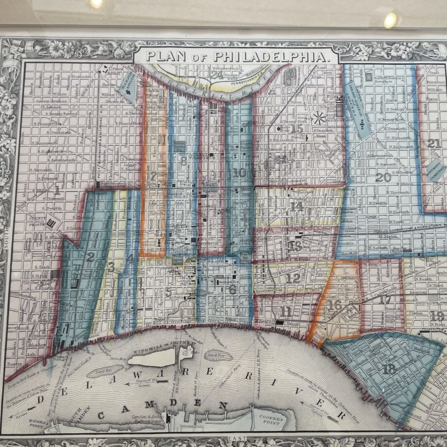 Hand Colored Map Of Philadelphia