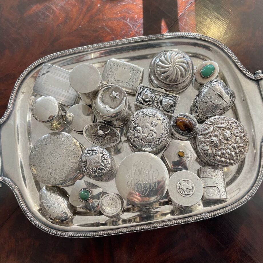 Collection Of Sterling Silver Pill Boxes