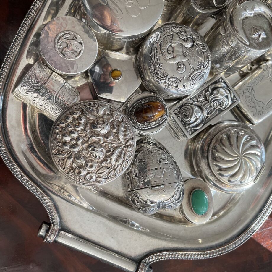 Collection Of Sterling Silver Pill Boxes