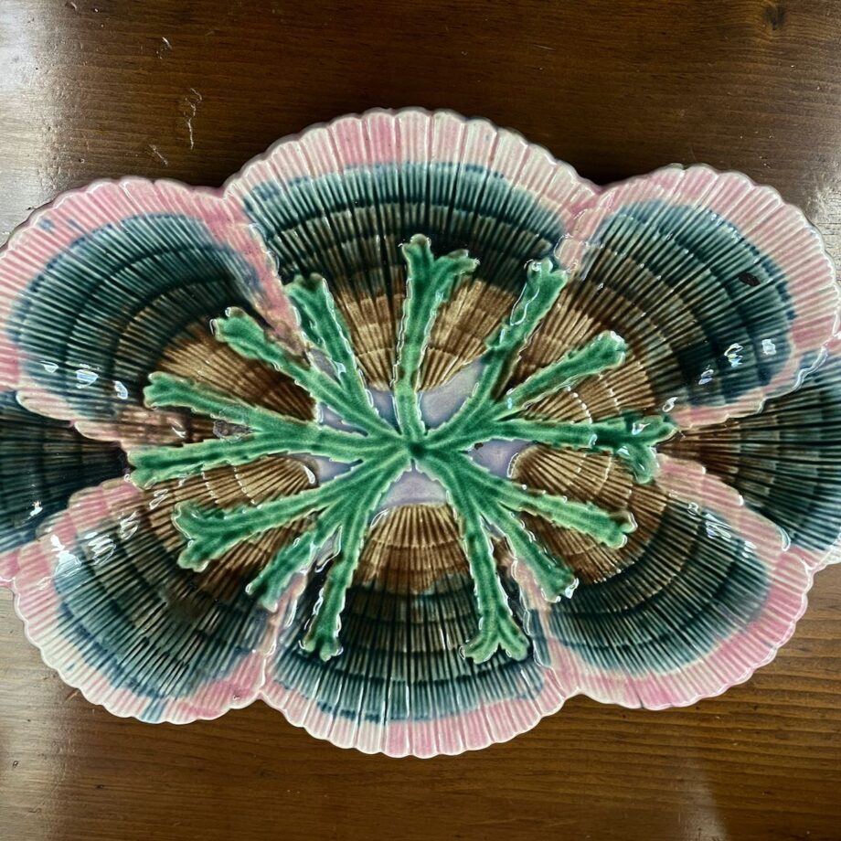 Majolica  Shell And Seaweed Dish