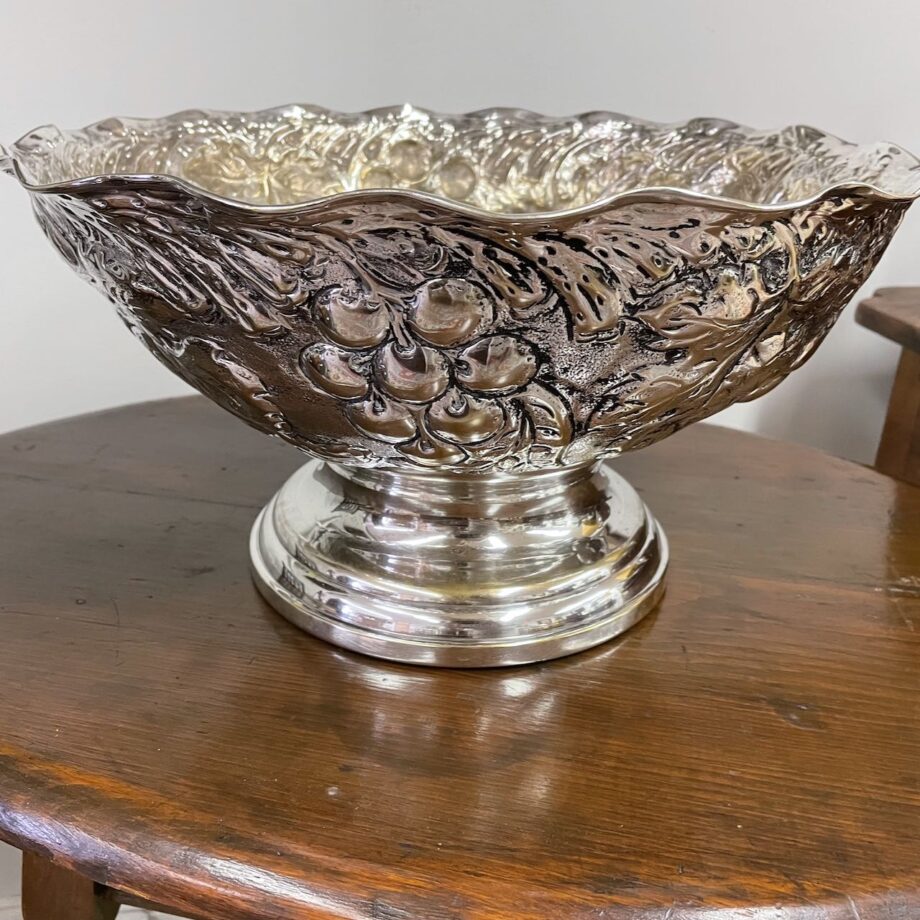 Huge Silver Detailed Punch Bowl