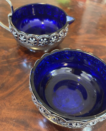 English Silver Creamer and Sugar