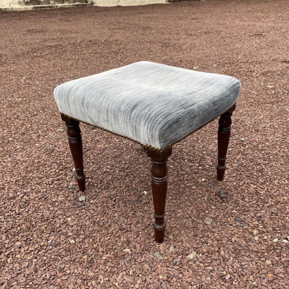 English Small Size Upholstered Stool