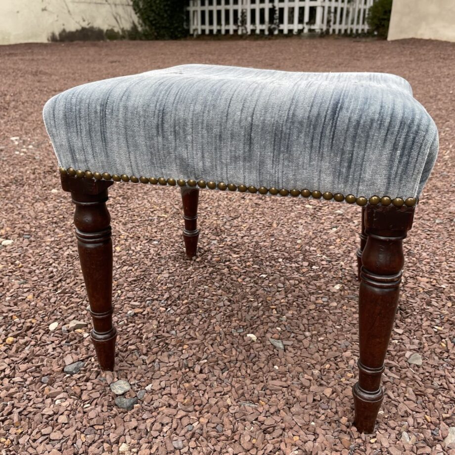 English Small Size Upholstered Stool