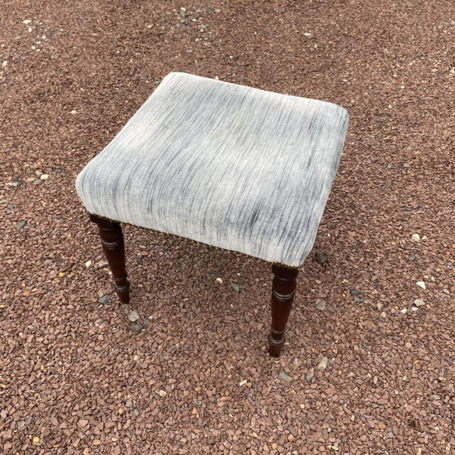 English Small Size Upholstered Stool