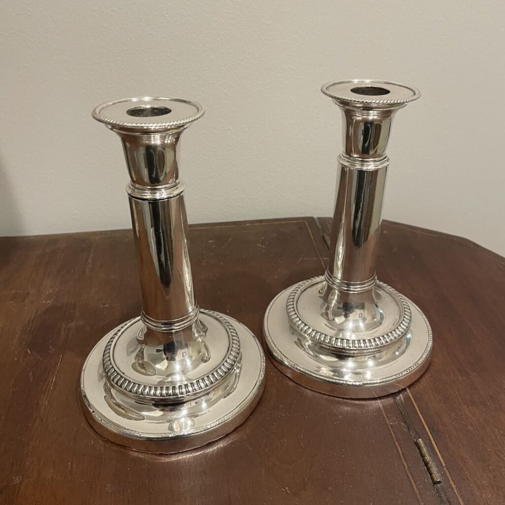 Sheffield Silver Telescopic Candlesticks | Boyd's Antiques