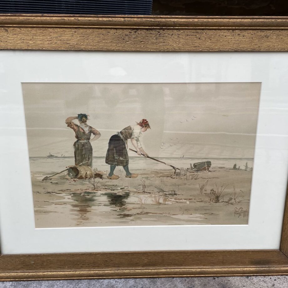 Signed  "Gruppe" Watercolor