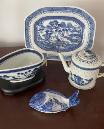 Canton Teapot and Small Platter
