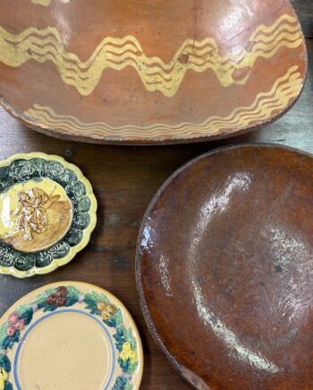 Two Large Redware Pieces