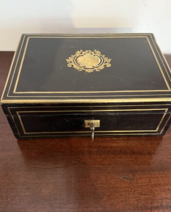 Inlaid Boulle Top Ebonized Napoleon III Jewelry Box