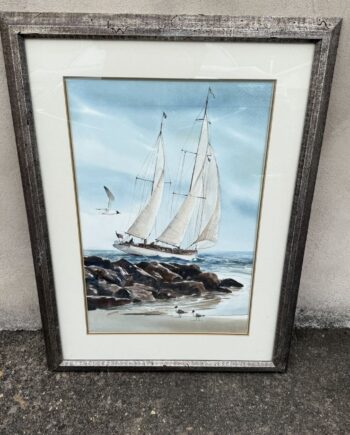 Signed Coastal Watercolor