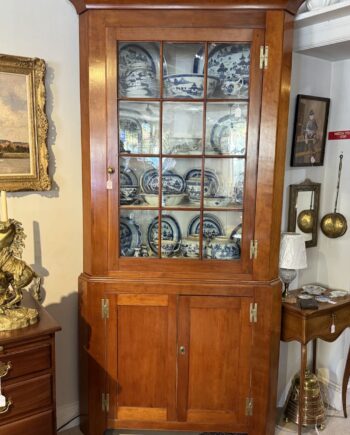 Two Piece Cherry Corner Cupboard