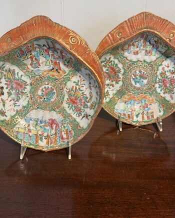 Matched Pair Of Rose Medallion Dishes