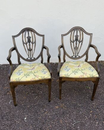 Pair Of Shield Back Arm Chairs