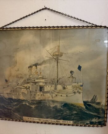 Framed U.S. Battleship "MAINE"