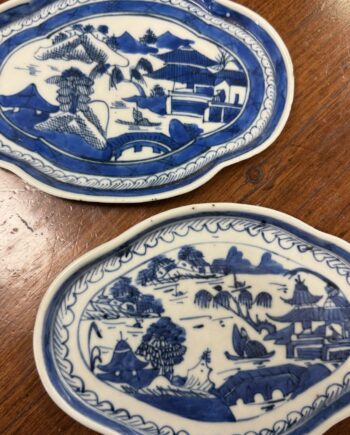 Two Chinese Exort Lobed Dishes