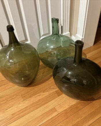 Three Demijohn  Blown Bottles