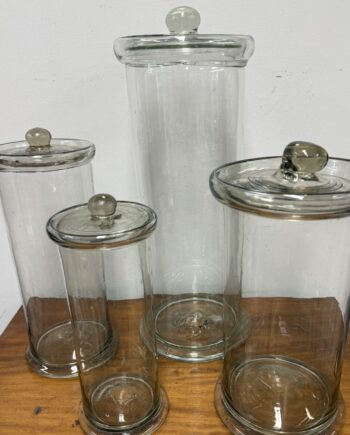 Four Glass Apothecary Jars