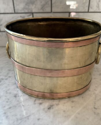 Oval Brass And Copper Planter