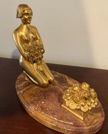 French Superior Art Deco Gilt Bronze Table Sculpture