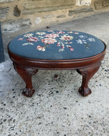 Oval Needlepoint Footstool